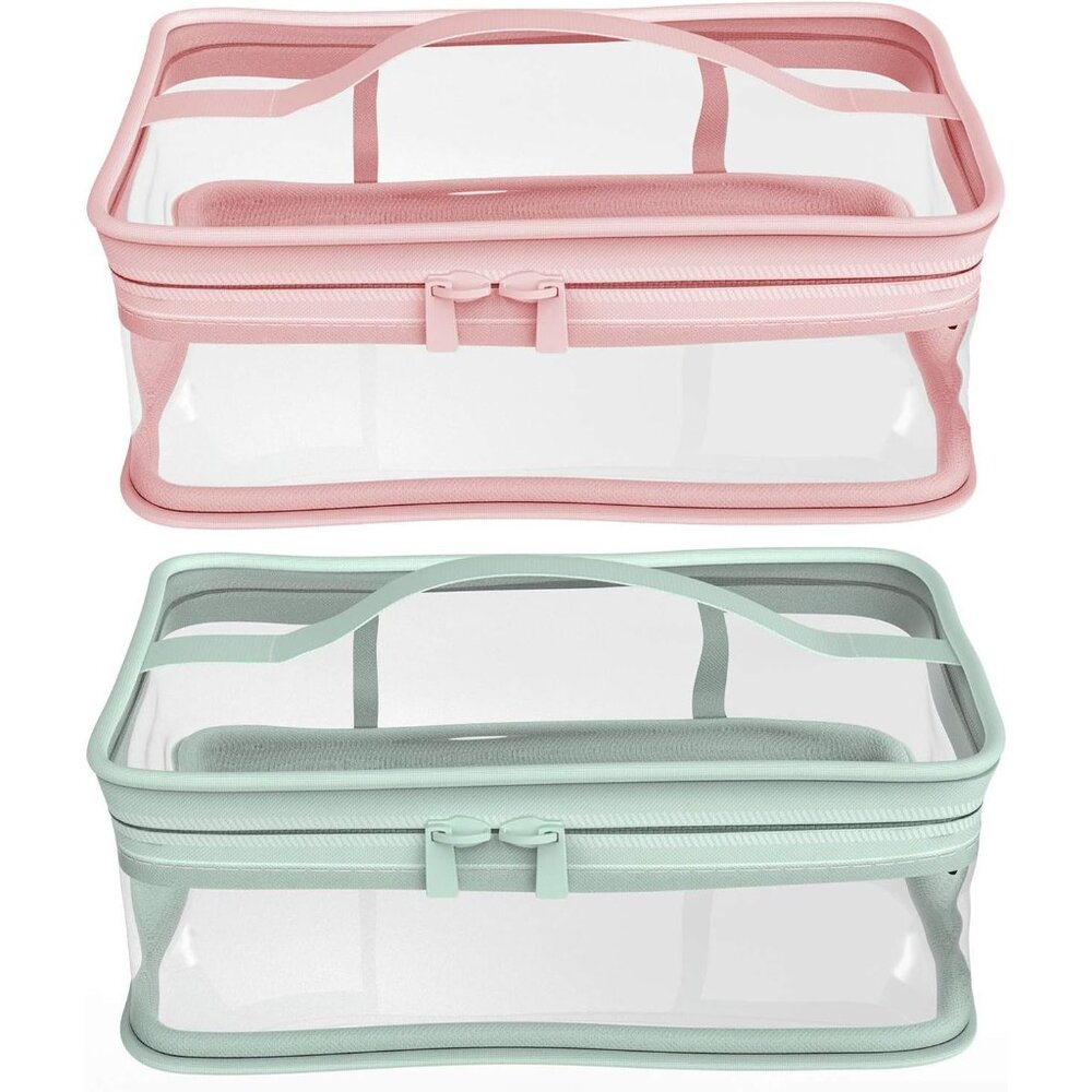 Makeup Bag Zipper Waterproof Portable Travel Storage Pouch 2 Pcs
